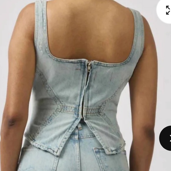 NWT Dala Denim Broken Corset Jean Top Size 28/ US Small - Picture 3 of 16